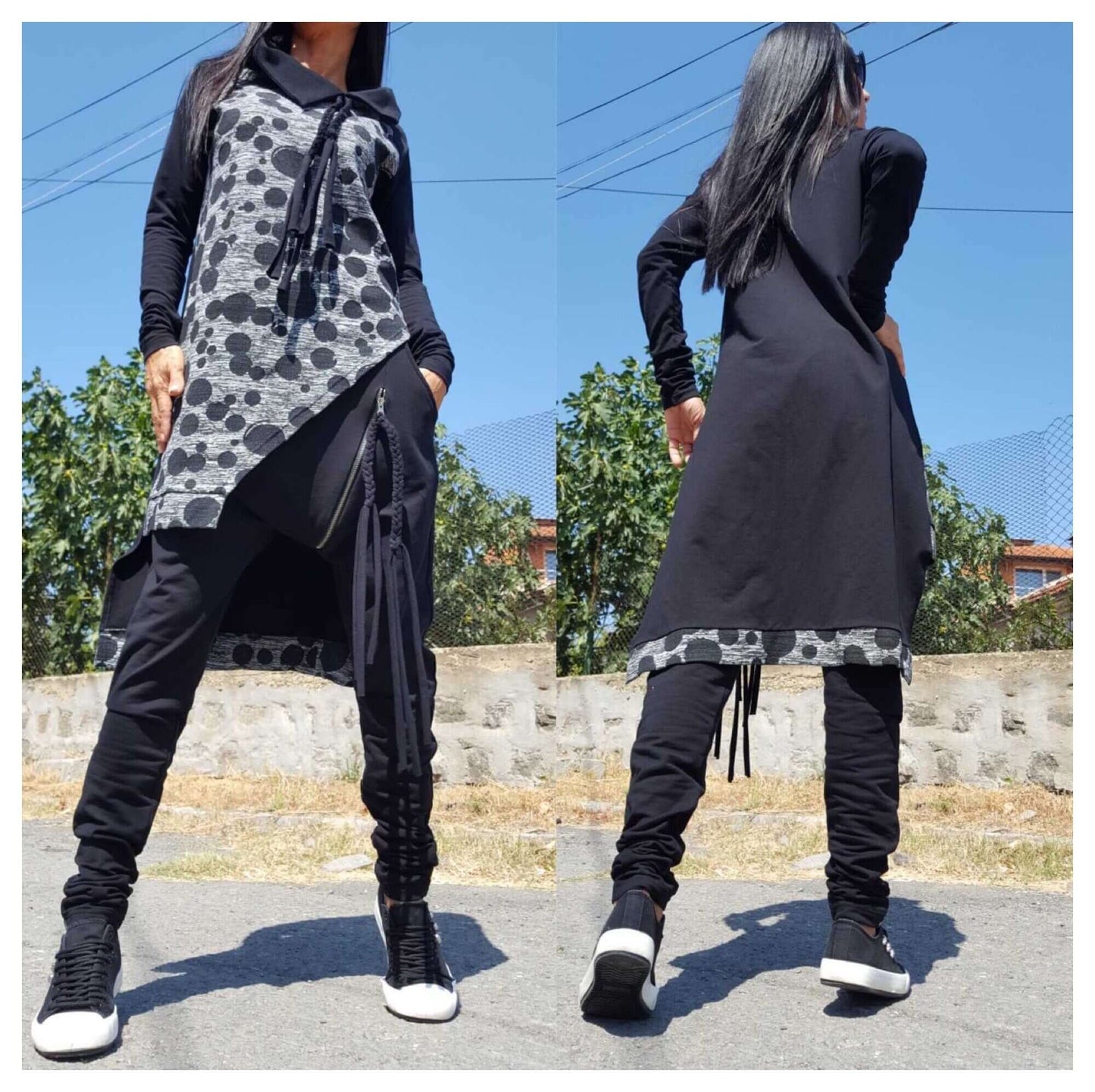 Asymmetric Two Piece Woman Set - Handmade clothing from AngelBySilvia - Top Designer Brands 