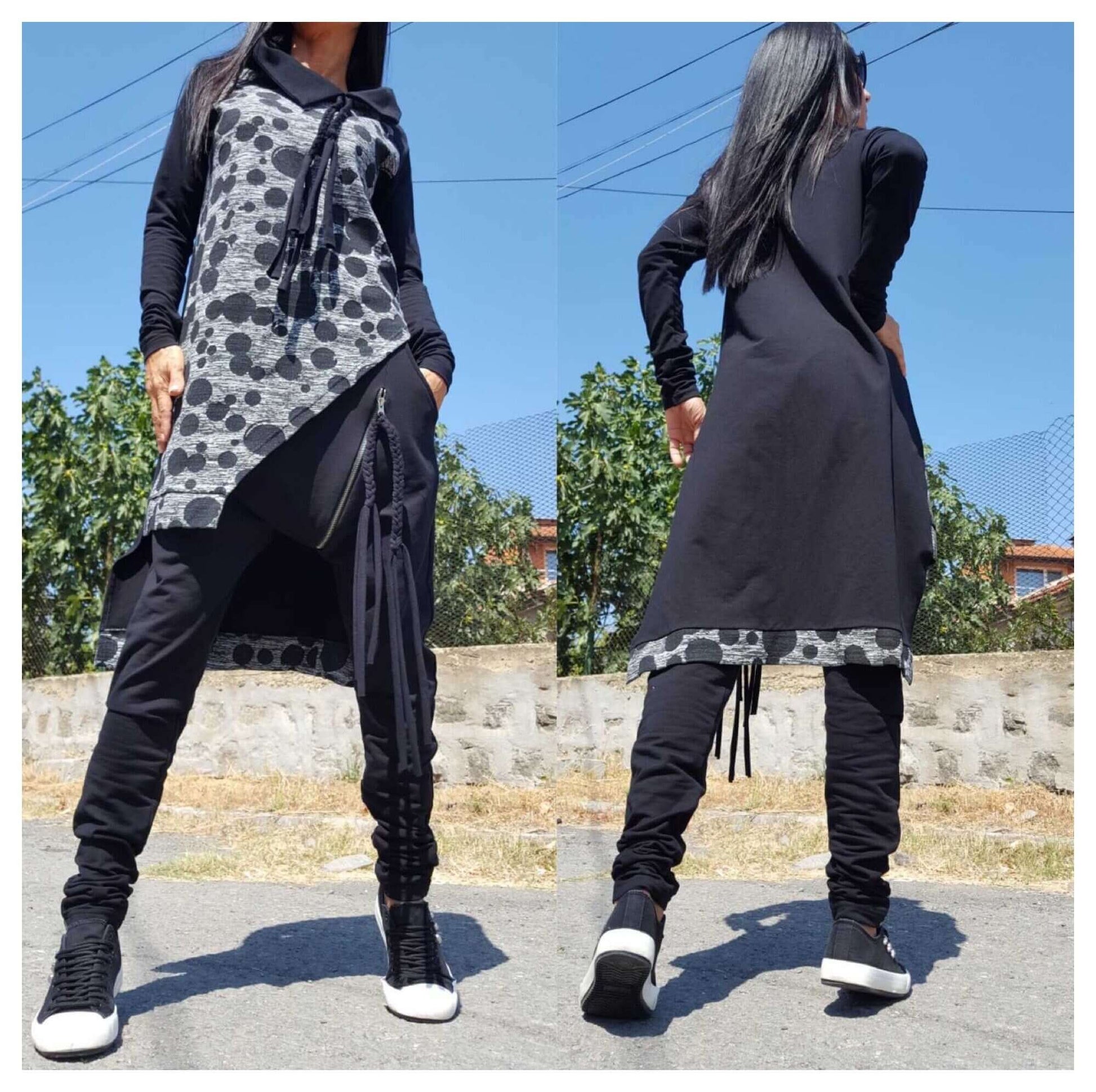 Asymmetric Two Piece Woman Set - Handmade clothing from AngelBySilvia - Top Designer Brands 