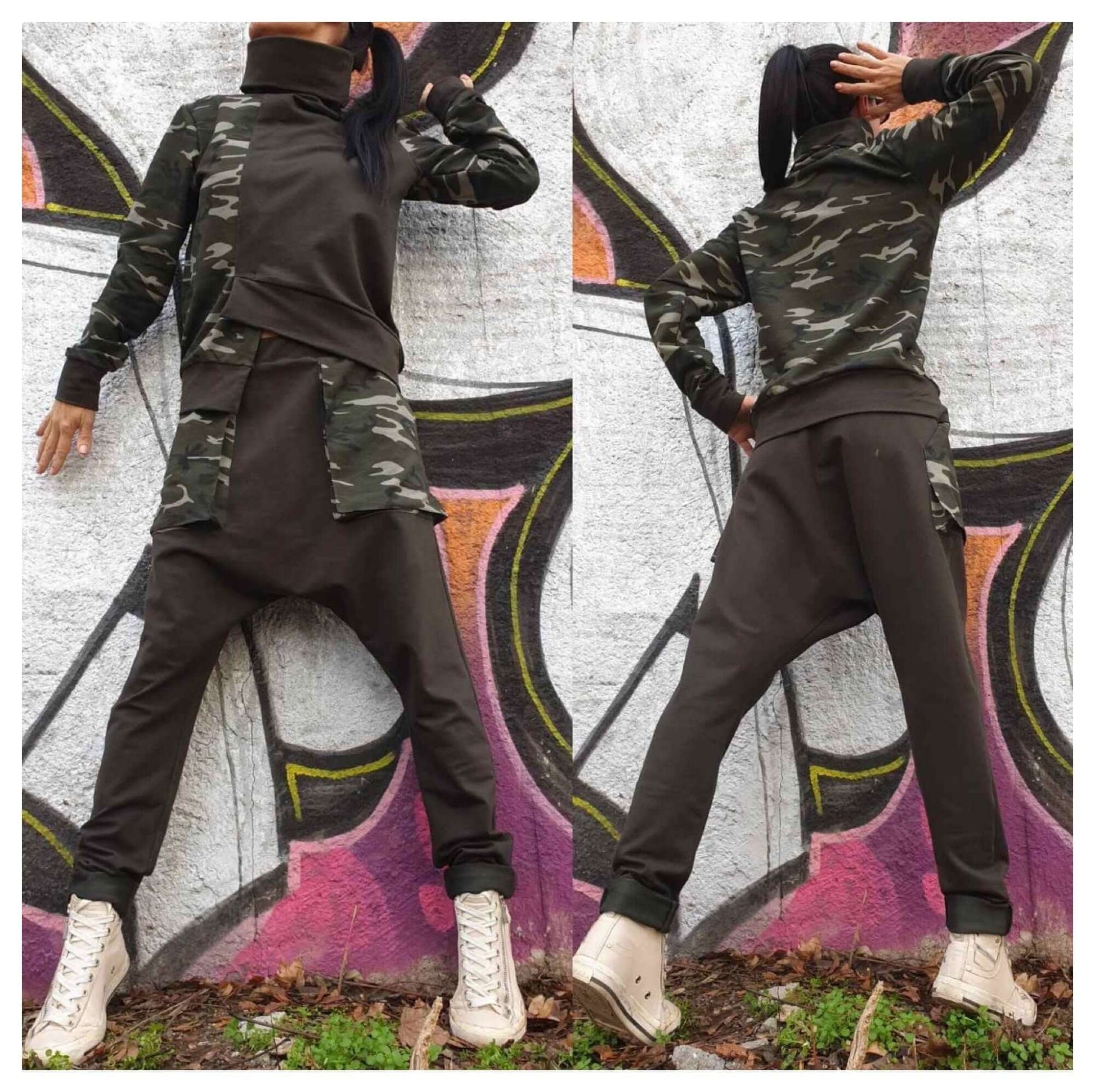 Green Camouflage Everyday Outwear Women Tracksuit - Handmade clothing from AngelBySilvia - Top Designer Brands 