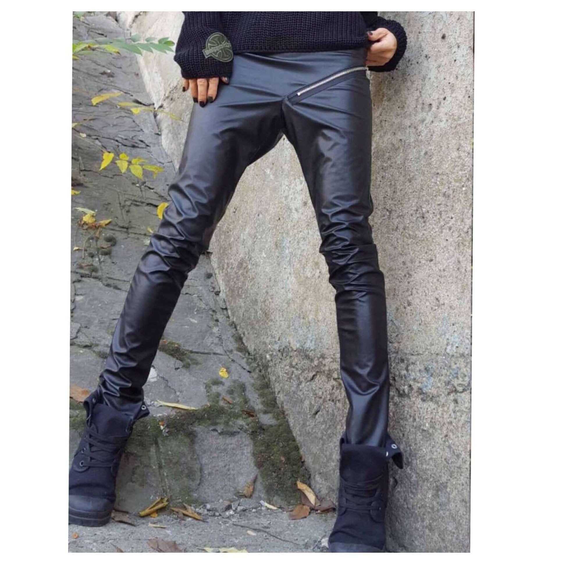 Eco Leather Women Black Pants - Handmade clothing from AngelBySilvia - Top Designer Brands 