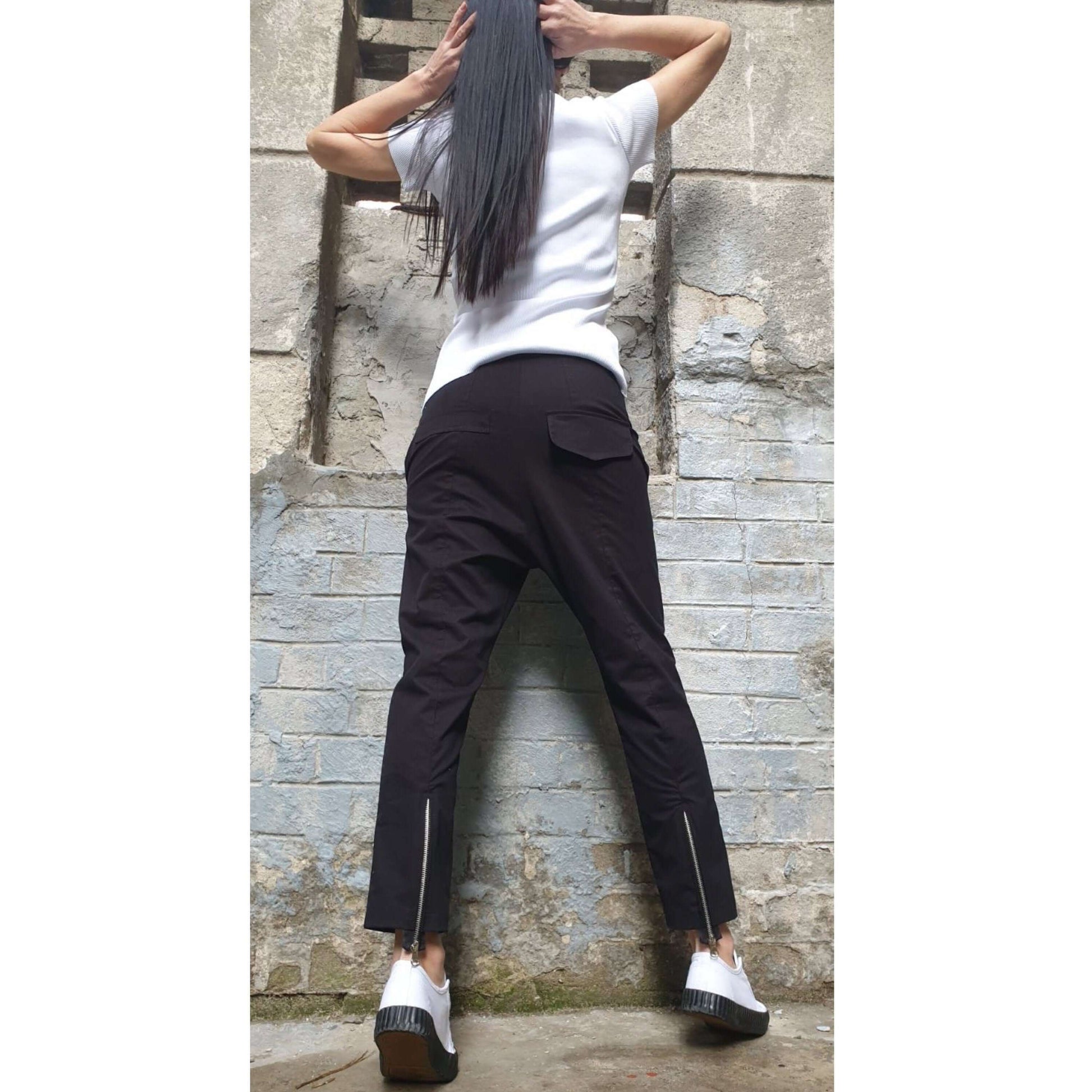 Black Woman Harem Pants - Handmade clothing from AngelBySilvia - Top Designer Brands 