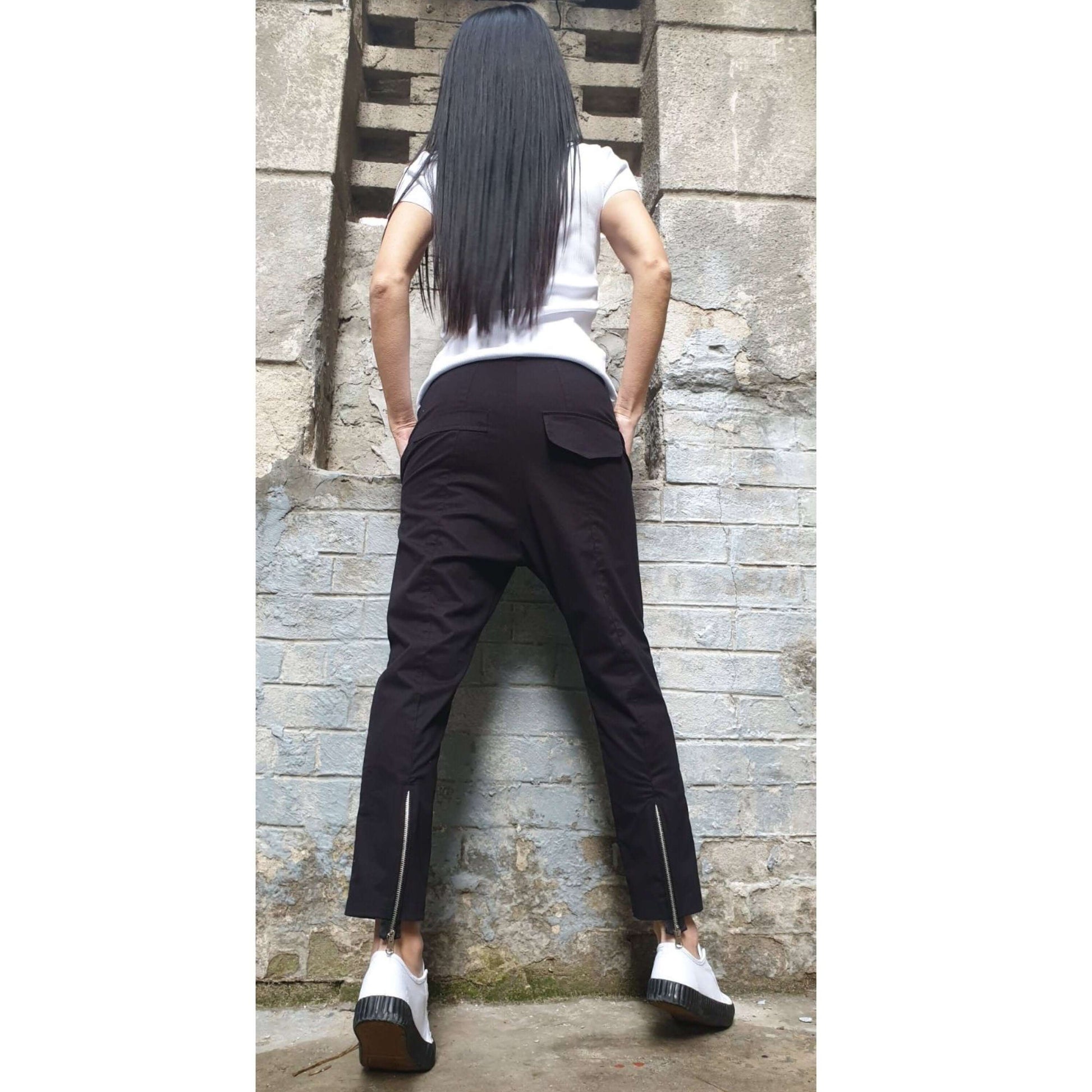 Black Woman Harem Pants - Handmade clothing from AngelBySilvia - Top Designer Brands 