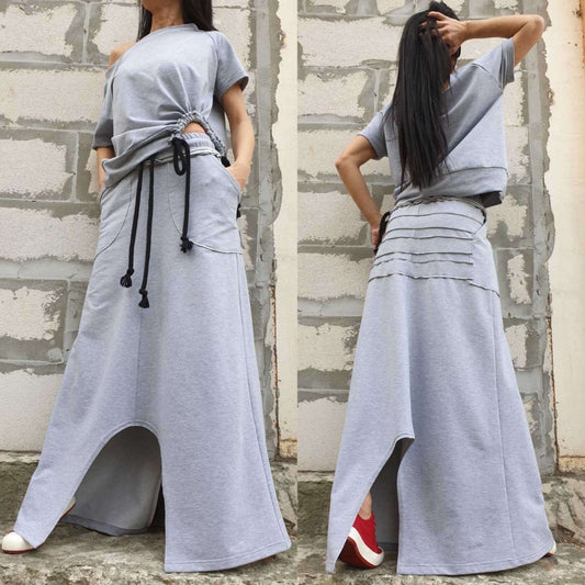 Asymmetric Cotton Set - Handmade clothing from AngelBySilvia - Top Designer Brands 