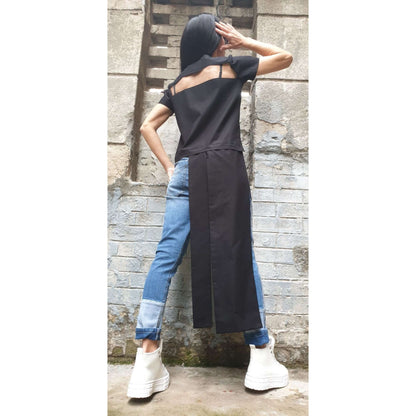 Asymmetric Cotton Top - Handmade clothing from AngelBySilvia - Top Designer Brands 