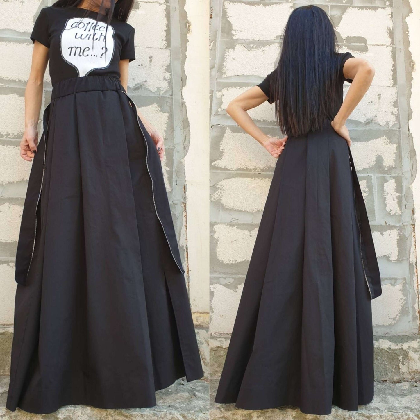 High Waist Gothic Skirt - Handmade clothing from AngelBySilvia - Top Designer Brands 