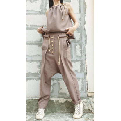 Linen Dark Beige Set - Handmade clothing from AngelBySilvia - Top Designer Brands 