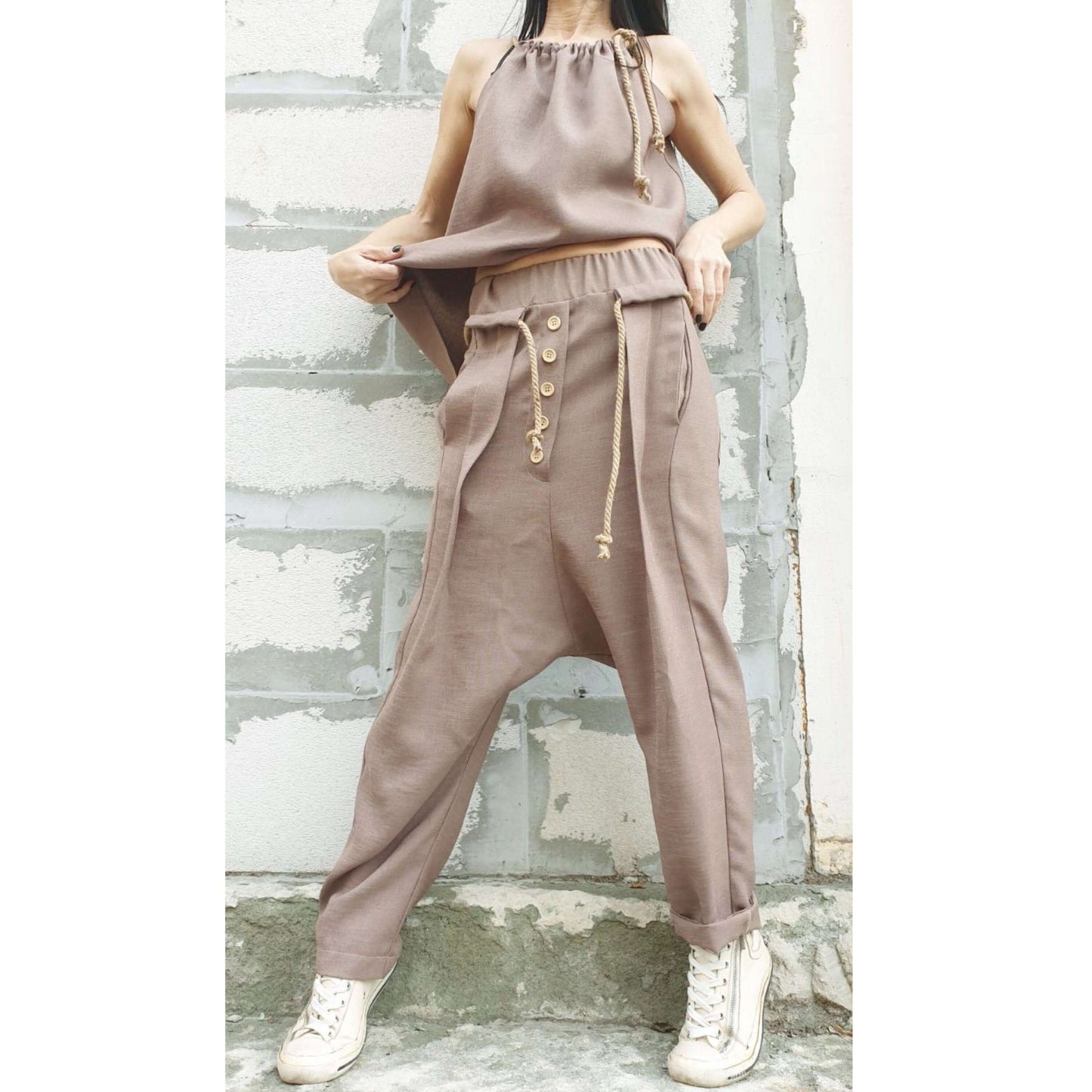 Extravagant Linen Trousers - Handmade clothing from AngelBySilvia - Top Designer Brands 