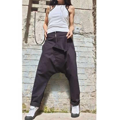 Asymmetric Black Trousers - Handmade clothing from AngelBySilvia - Top Designer Brands 