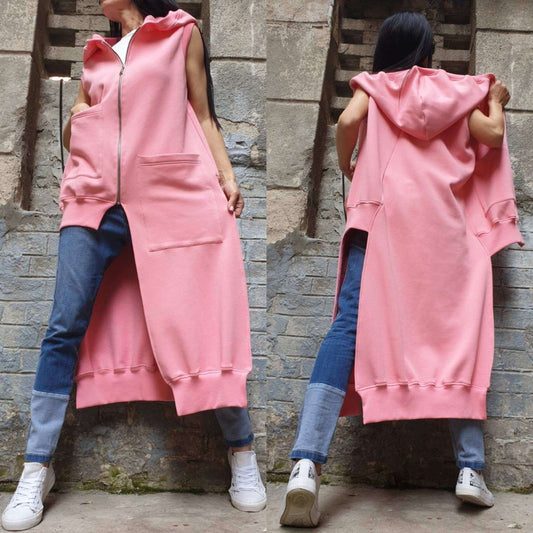 Asymmetric Pink Vest - Handmade clothing from AngelBySilvia - Top Designer Brands 