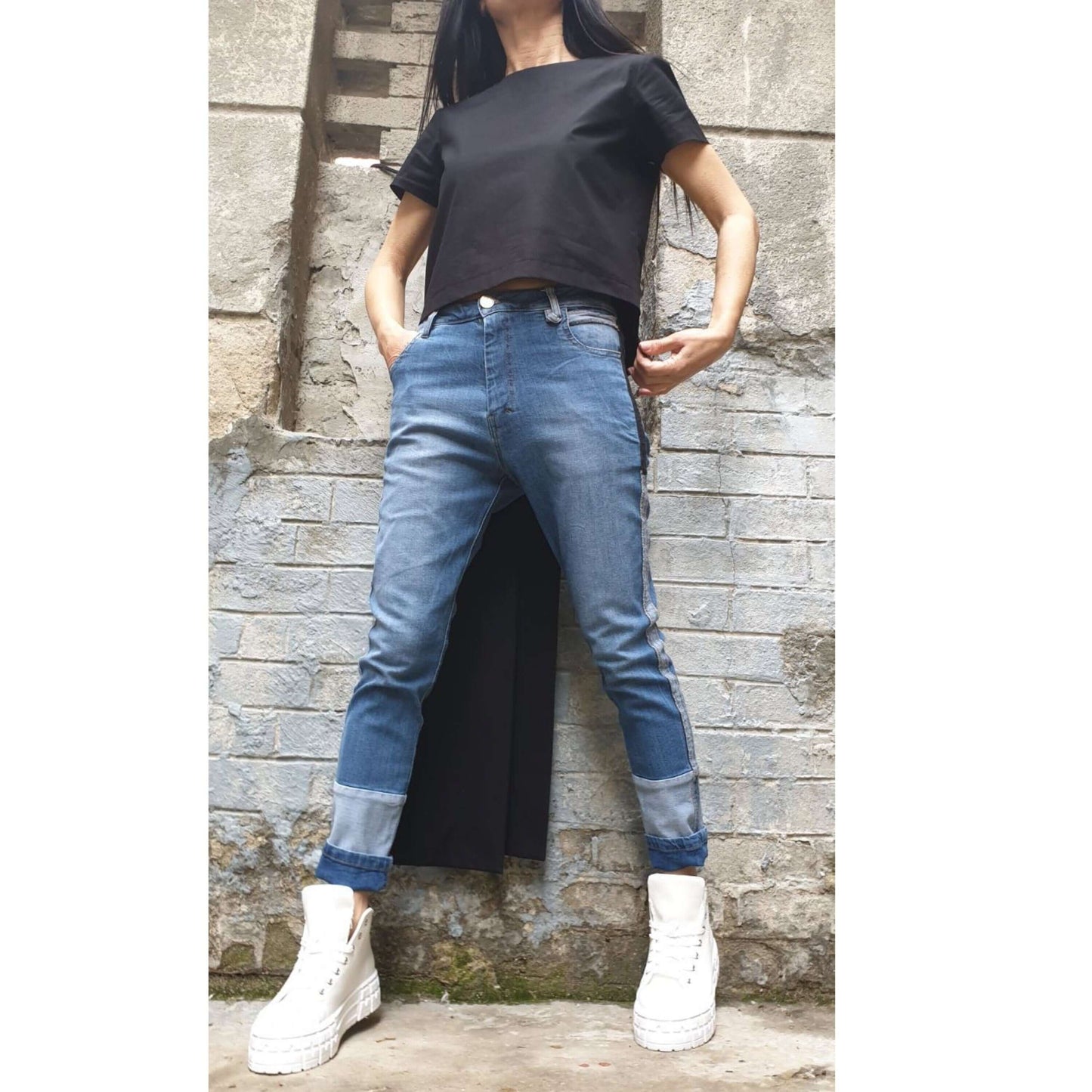 Asymmetric Cotton Top - Handmade clothing from AngelBySilvia - Top Designer Brands 