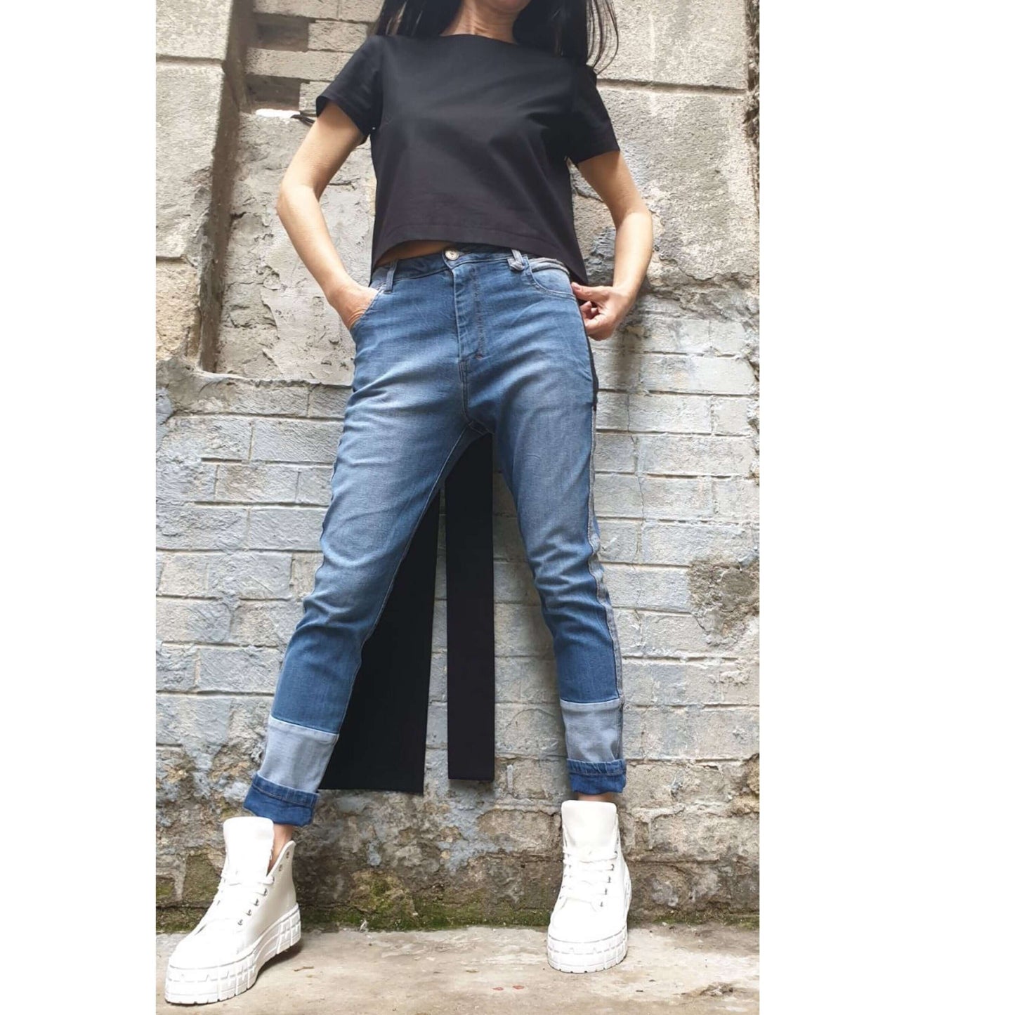 Asymmetric Cotton Top - Handmade clothing from AngelBySilvia - Top Designer Brands 