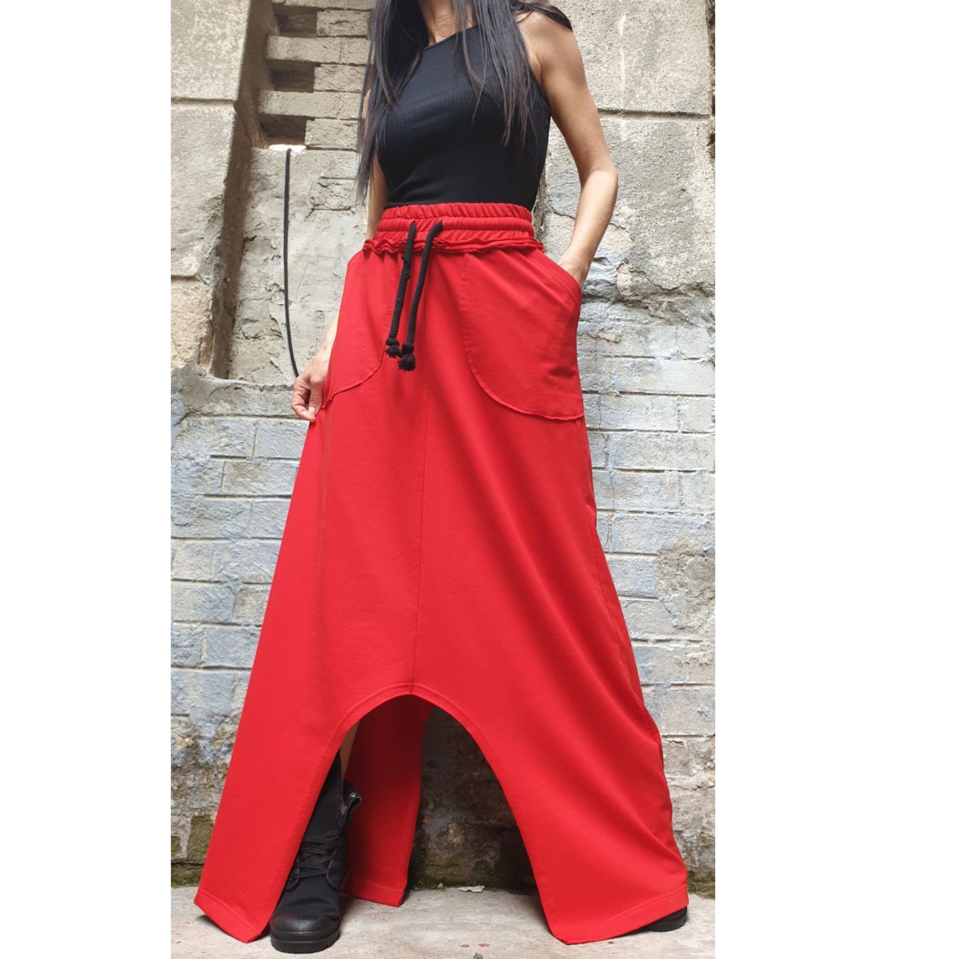 Red Long Skirt - Handmade clothing from AngelBySilvia - Top Designer Brands 