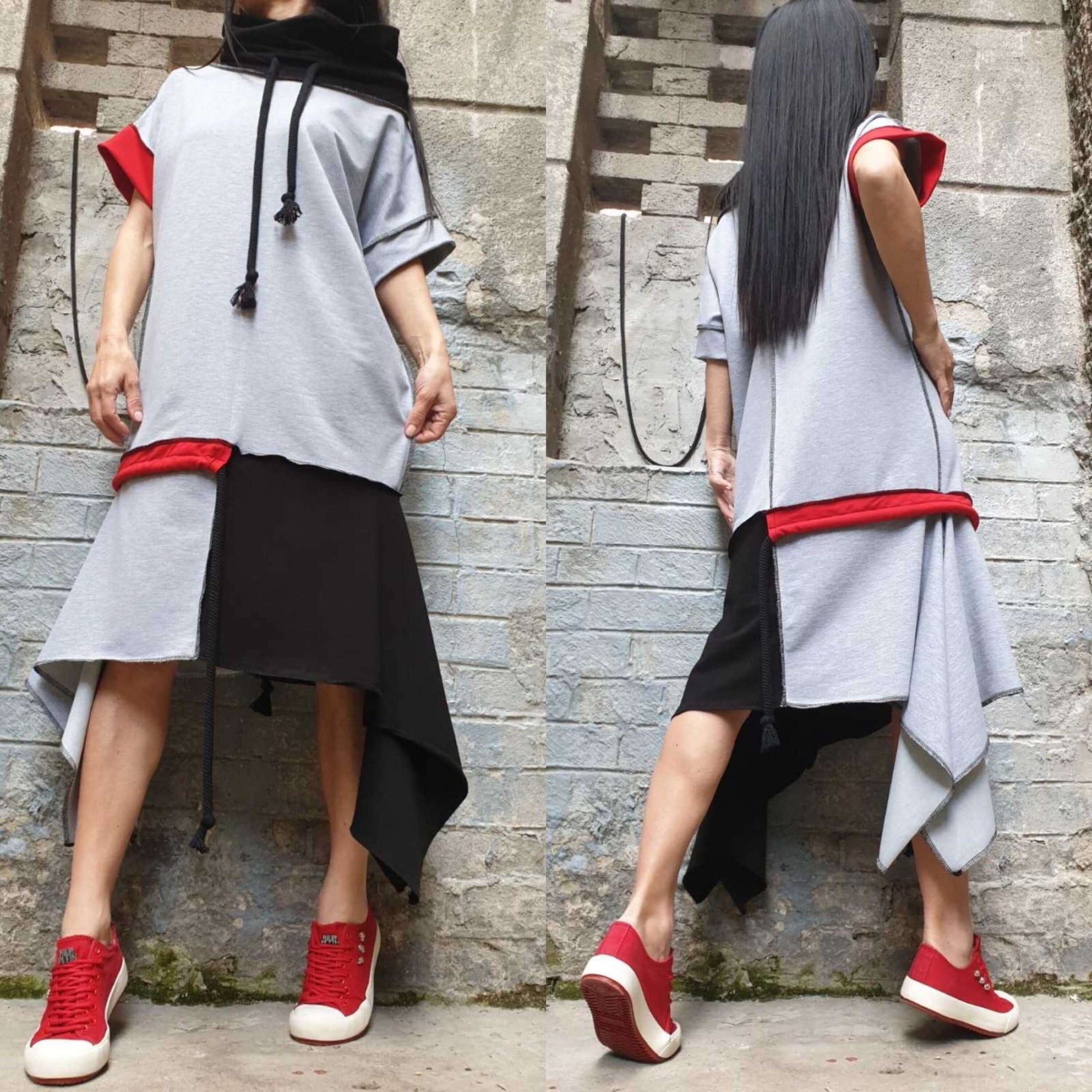 Asymmetrical Cotton Dress - Handmade clothing from AngelBySilvia - Top Designer Brands 