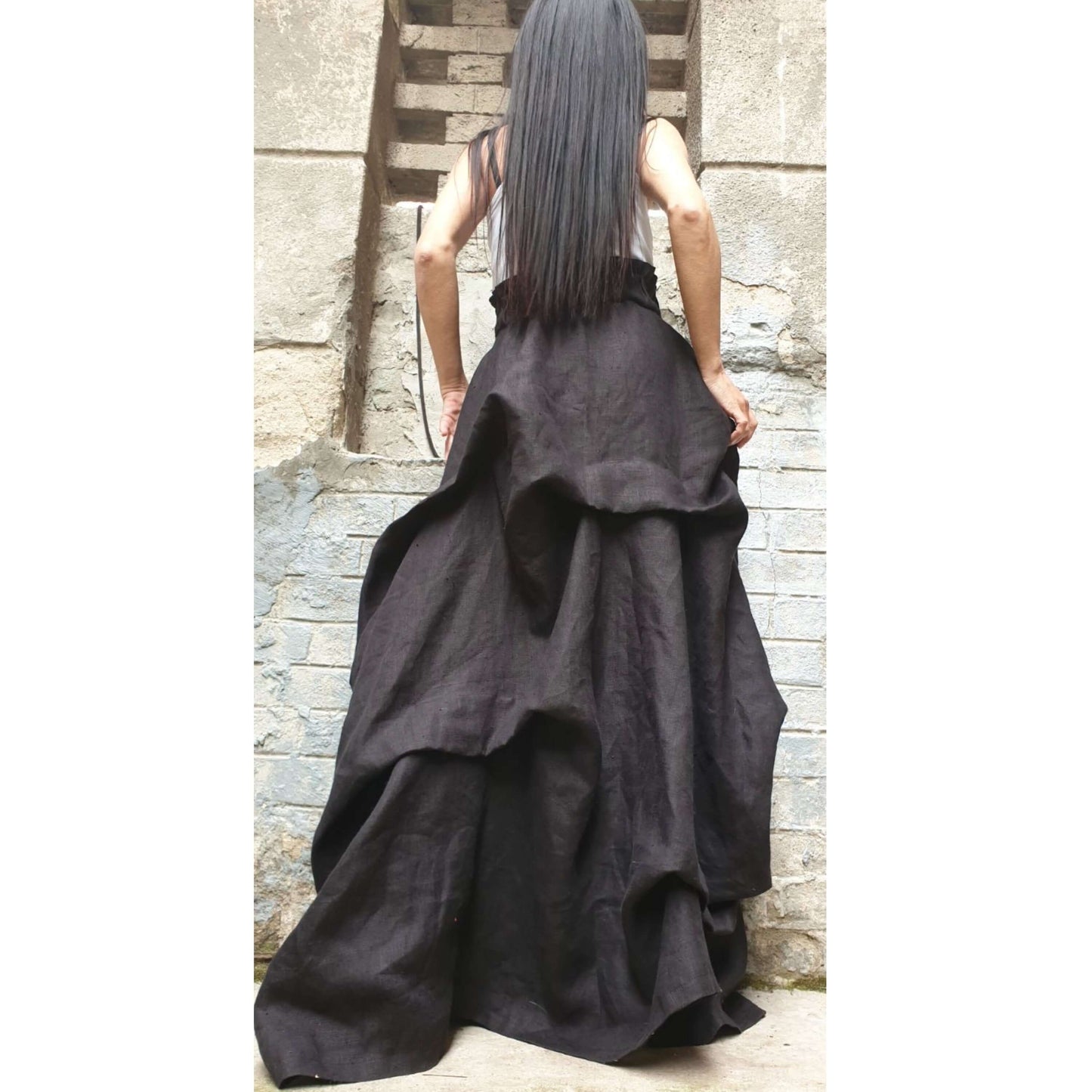 Extravagant Linen Skirt - Handmade clothing from AngelBySilvia - Top Designer Brands 