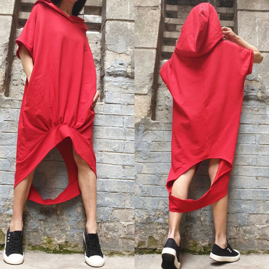 Red Loose Tunic - Handmade clothing from AngelBySilvia - Top Designer Brands 