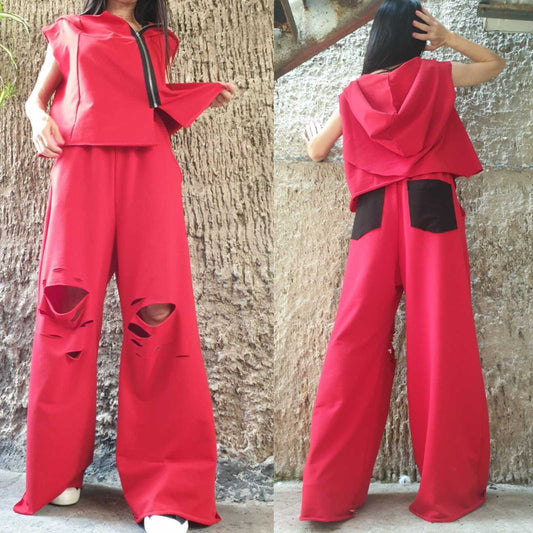 Red Outwear Woman Outfit - Handmade clothing from AngelBySilvia - Top Designer Brands 