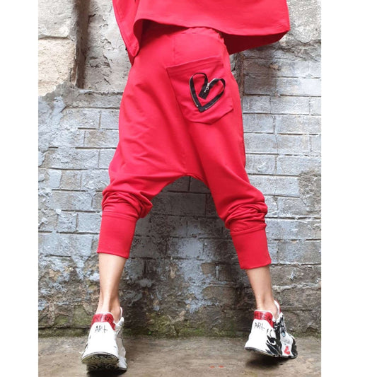 Harem Red Trousers - Handmade clothing from AngelBySilvia - Top Designer Brands 