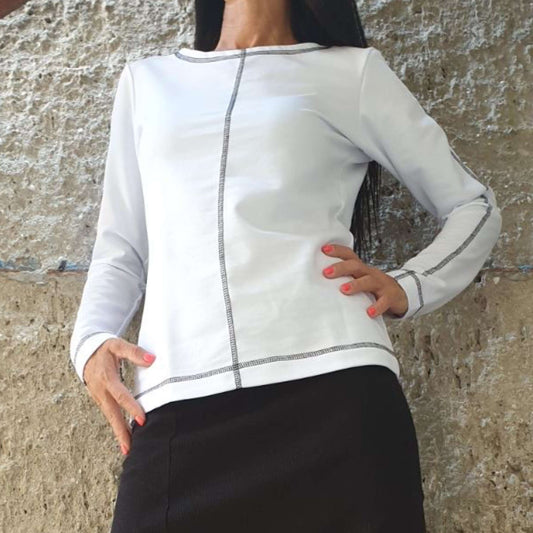 Cotton White Blouse - Handmade clothing from AngelBySilvia - Top Designer Brands 