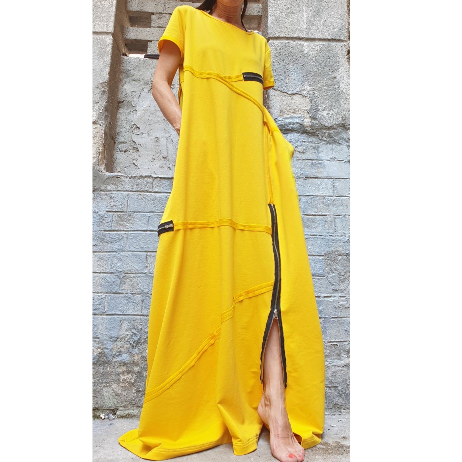 Yellow Long Dress - Handmade clothing from AngelBySilvia - Top Designer Brands 