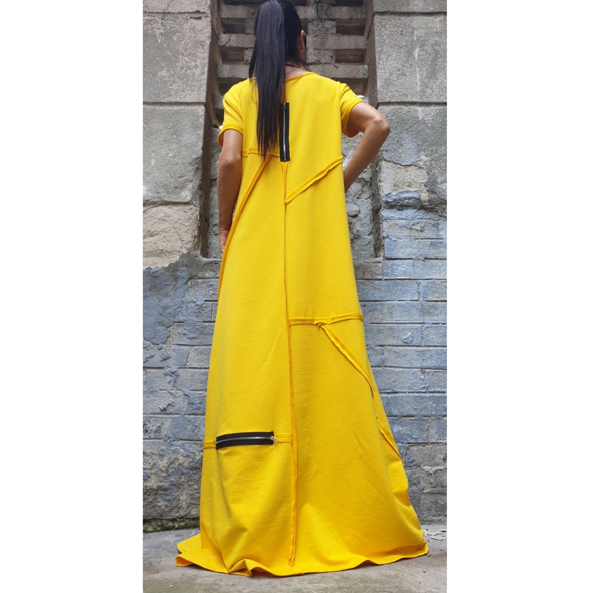 Yellow Long Dress - Handmade clothing from AngelBySilvia - Top Designer Brands 