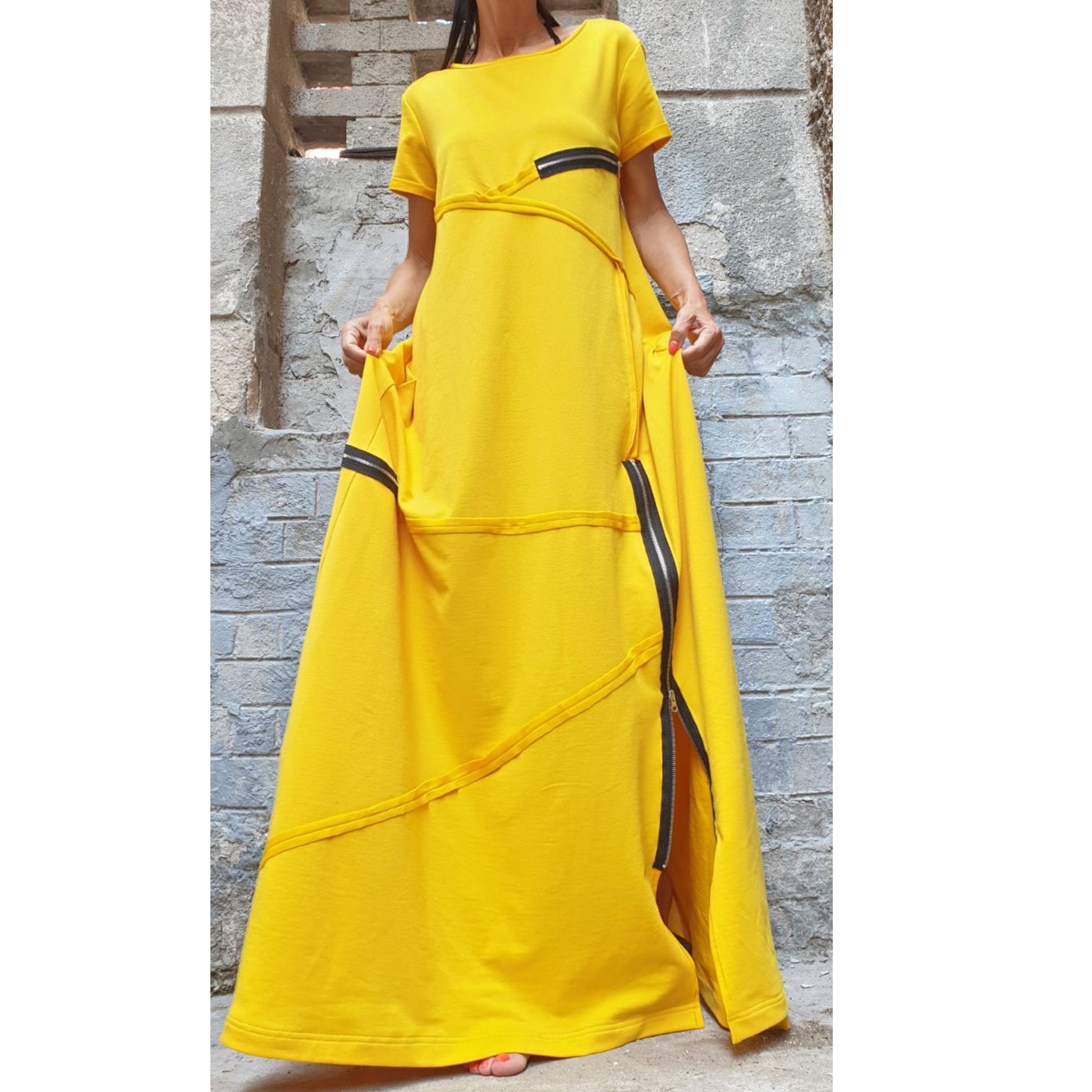 Yellow Long Dress - Handmade clothing from AngelBySilvia - Top Designer Brands 