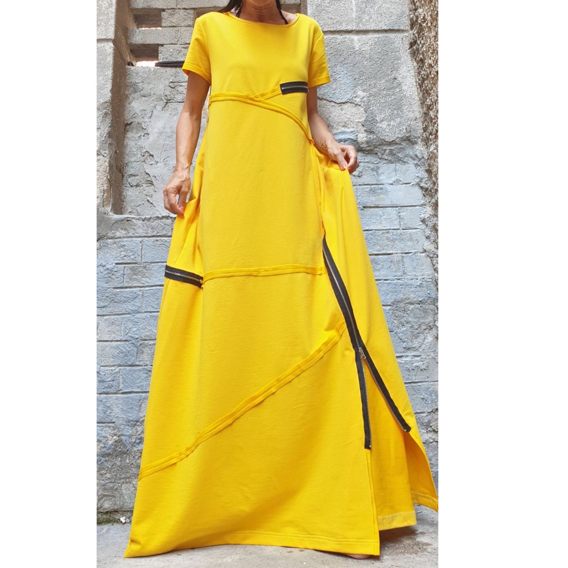Yellow Long Dress - Handmade clothing from AngelBySilvia - Top Designer Brands 