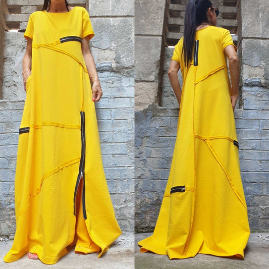 Yellow Long Dress - Handmade clothing from AngelBySilvia - Top Designer Brands 