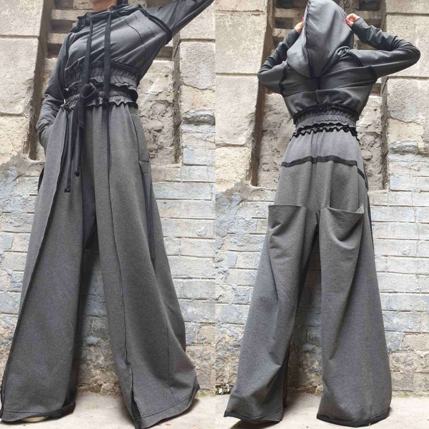 Casual Dark Grey Set - Handmade clothing from AngelBySilvia - Top Designer Brands 