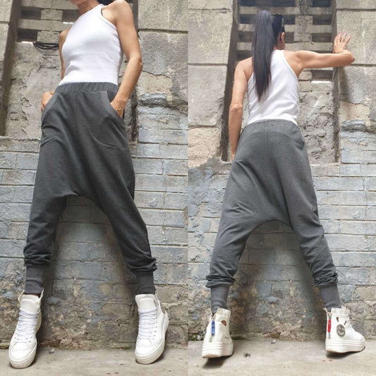 Harem Grey Trousers - Handmade clothing from AngelBySilvia - Top Designer Brands 