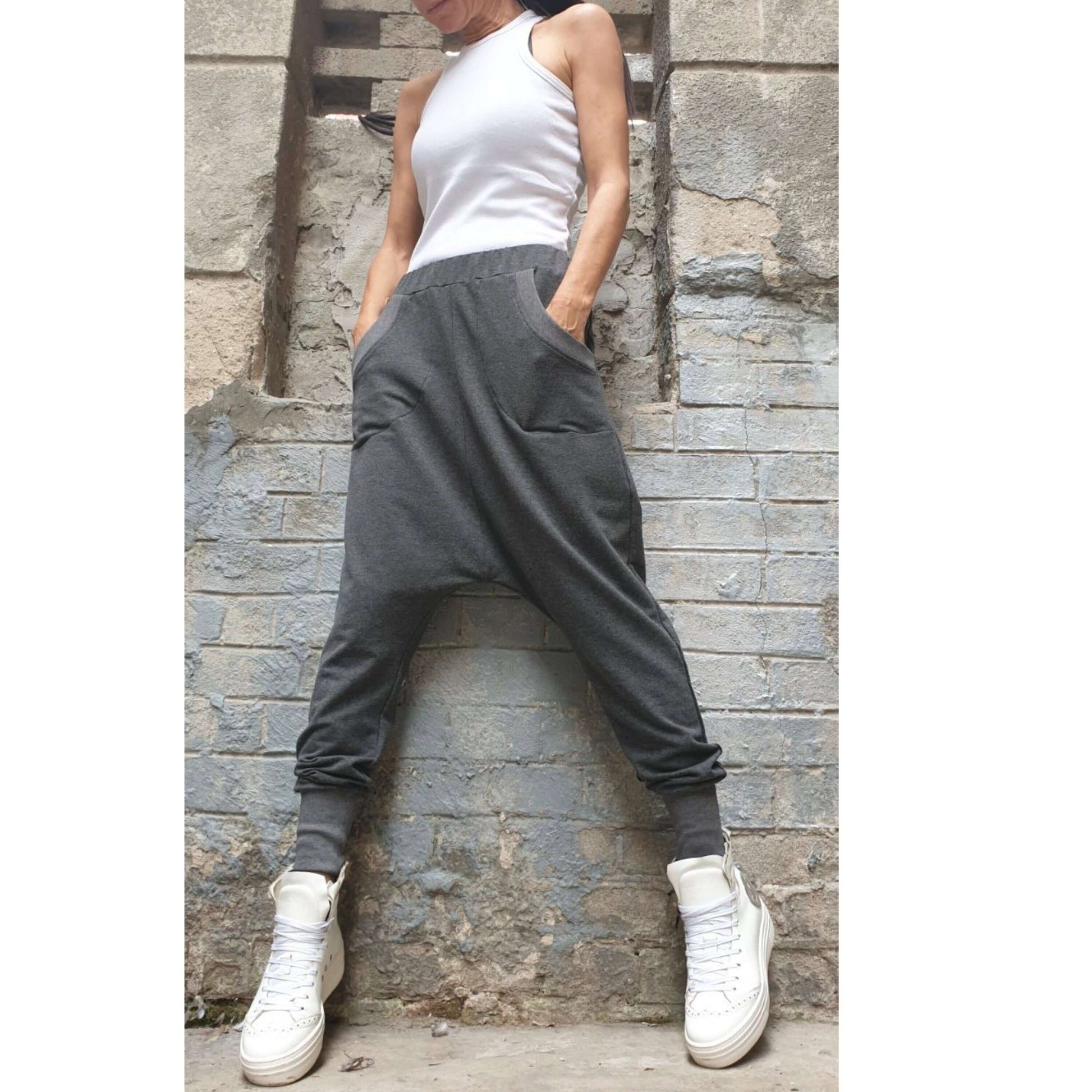 Harem Grey Trousers - Handmade clothing from AngelBySilvia - Top Designer Brands 