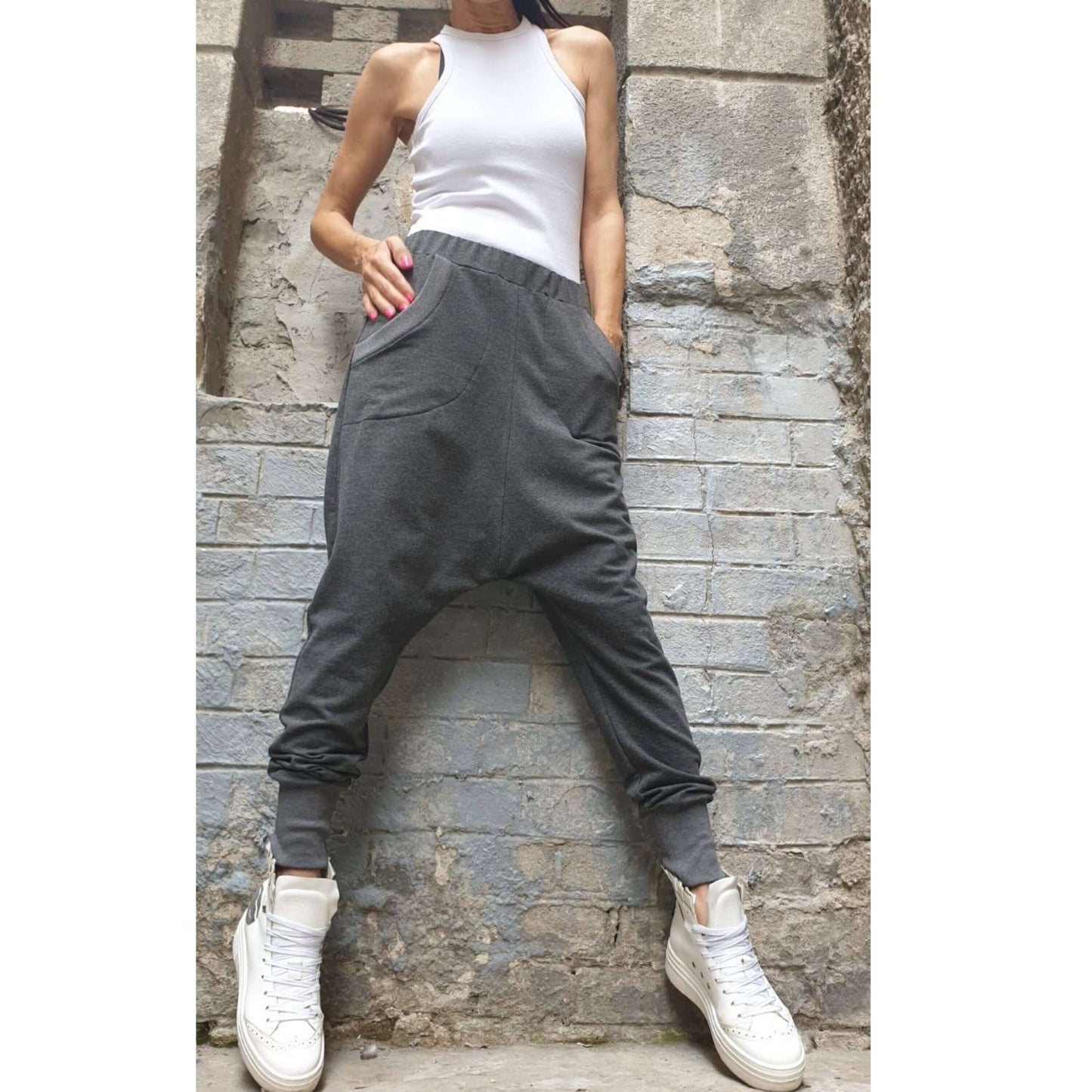 Harem Grey Trousers - Handmade clothing from AngelBySilvia - Top Designer Brands 