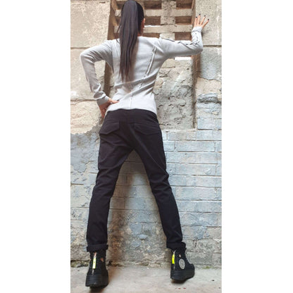 Long Black Trousers - Handmade clothing from AngelBySilvia - Top Designer Brands 