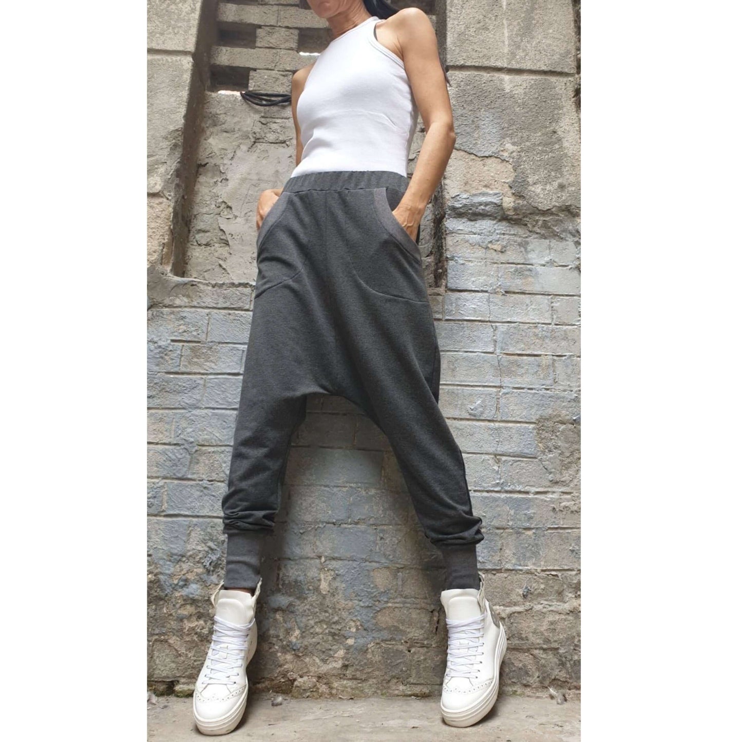 Harem Grey Trousers - Handmade clothing from AngelBySilvia - Top Designer Brands 