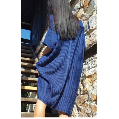 Oversize Blue Long Tunic - Handmade clothing from AngelBySilvia - Top Designer Brands 