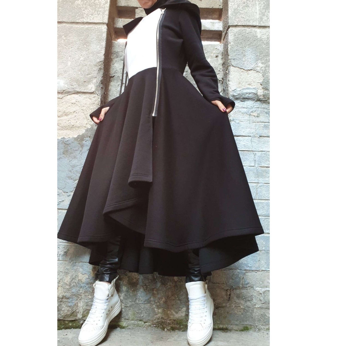 Asymmetric Coat - Handmade clothing from AngelBySilvia - Top Designer Brands 