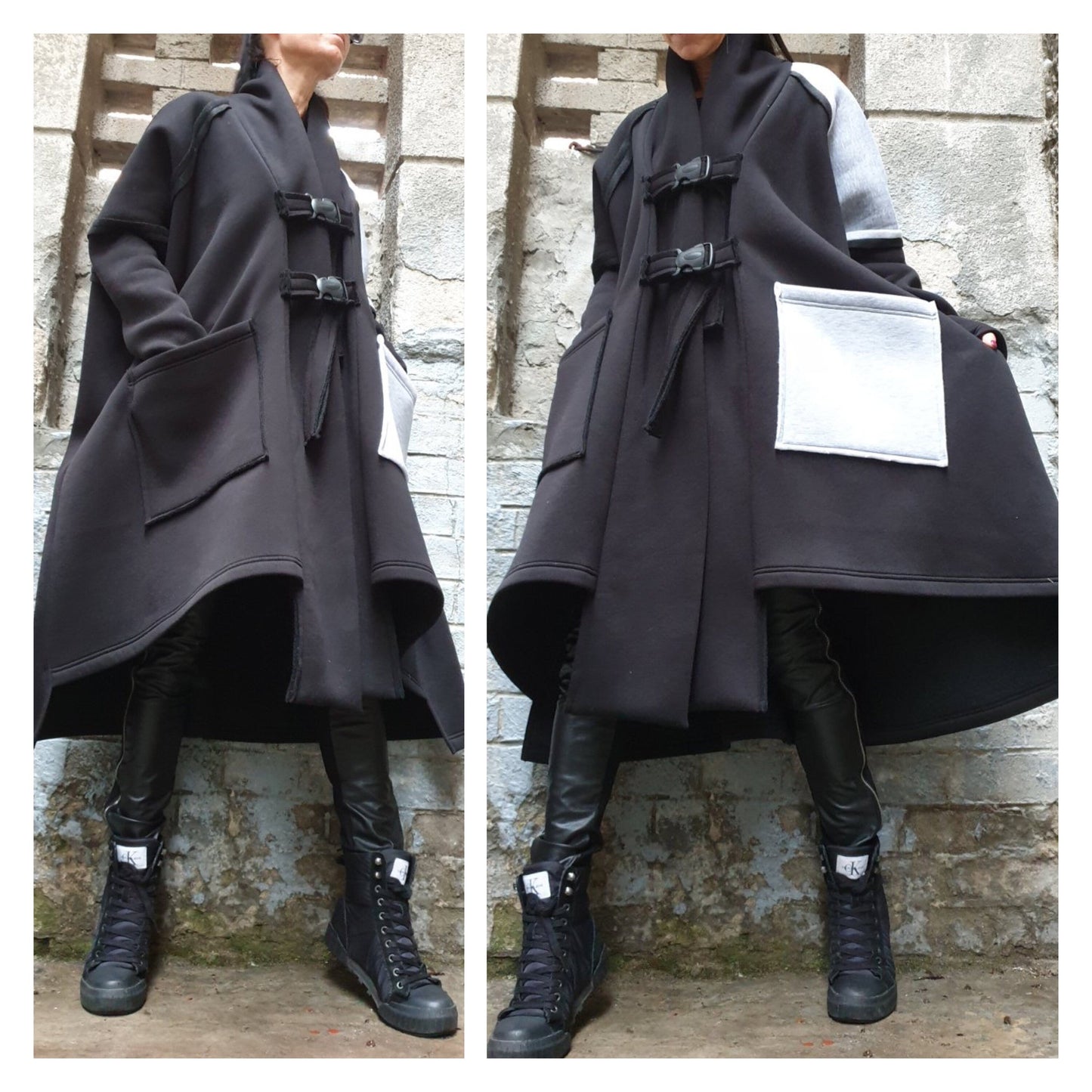 New Collection Asymmetric Warm Coat - Handmade clothing from AngelBySilvia - Top Designer Brands 