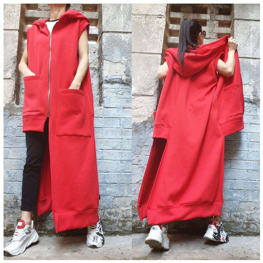 Extravagant Red Vest - Handmade clothing from AngelBySilvia - Top Designer Brands 