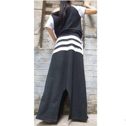 Asymmetric Black White Set - Handmade clothing from AngelBySilvia - Top Designer Brands 