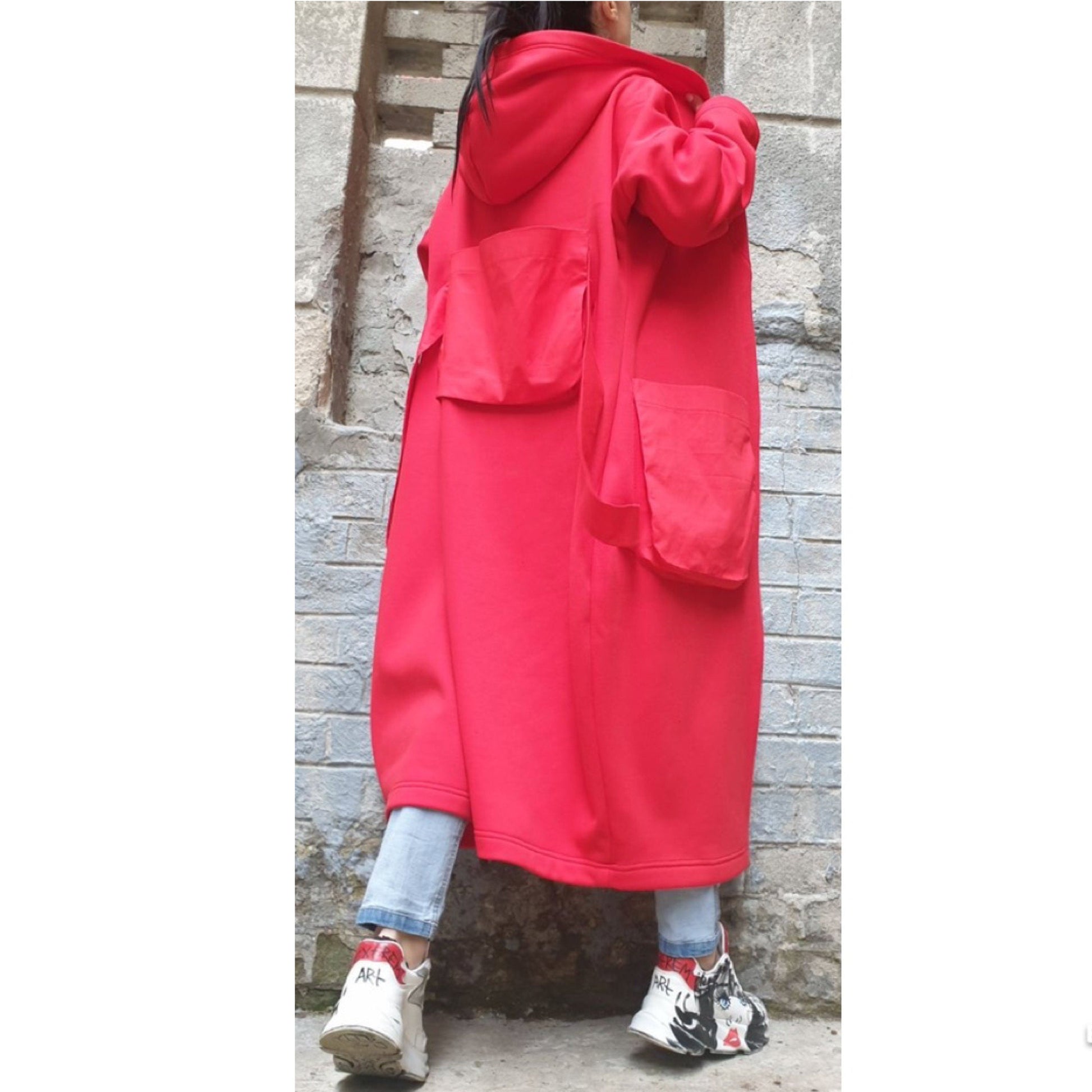 Red Outer Pocket Cotton Vest - Handmade clothing from AngelBySilvia - Top Designer Brands 