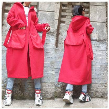 Red Outer Pocket Cotton Vest - Handmade clothing from AngelBySilvia - Top Designer Brands 