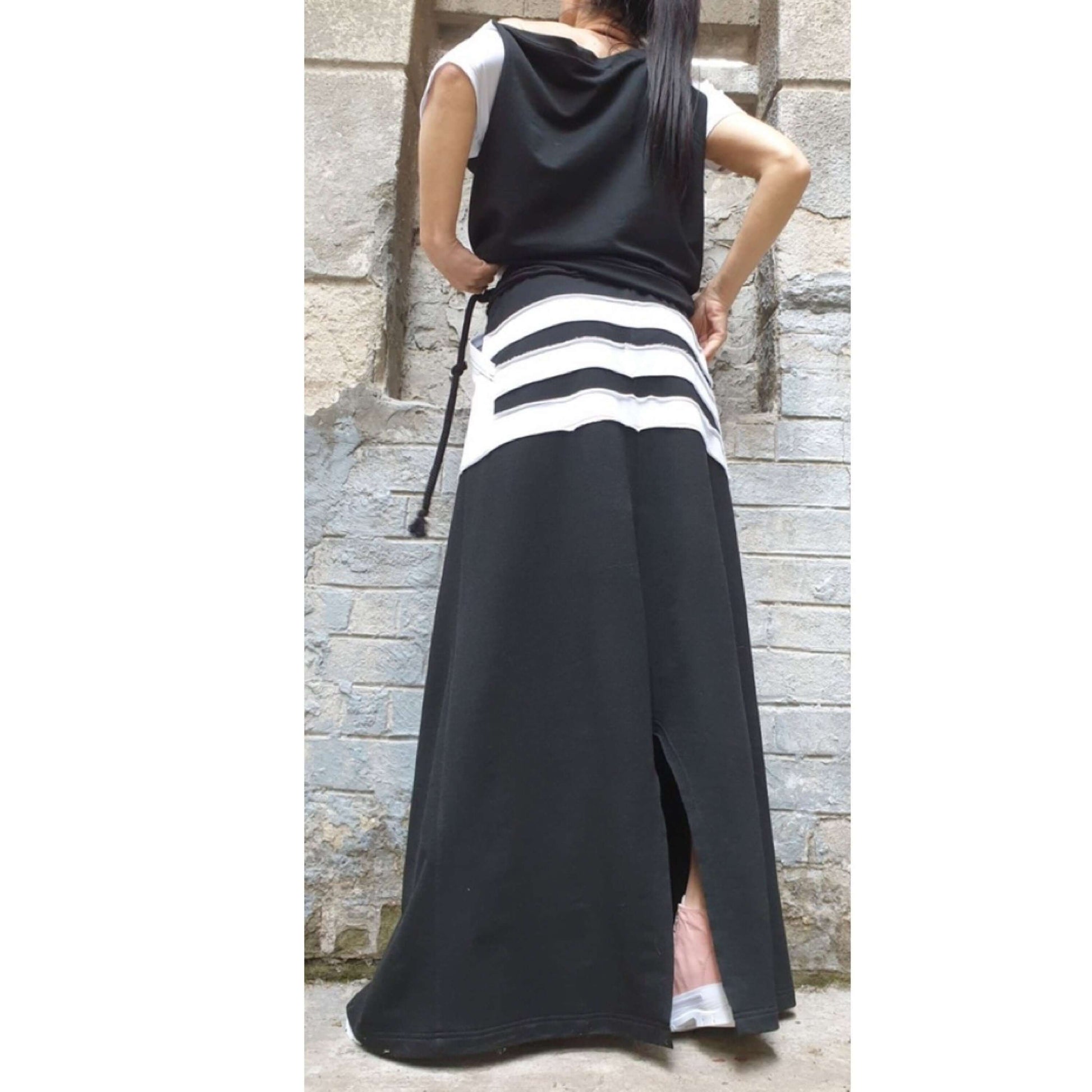 Asymmetric Black White Set - Handmade clothing from AngelBySilvia - Top Designer Brands 