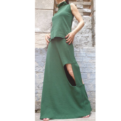 New Collection High Waist Green Skirt - Handmade clothing from AngelBySilvia - Top Designer Brands 