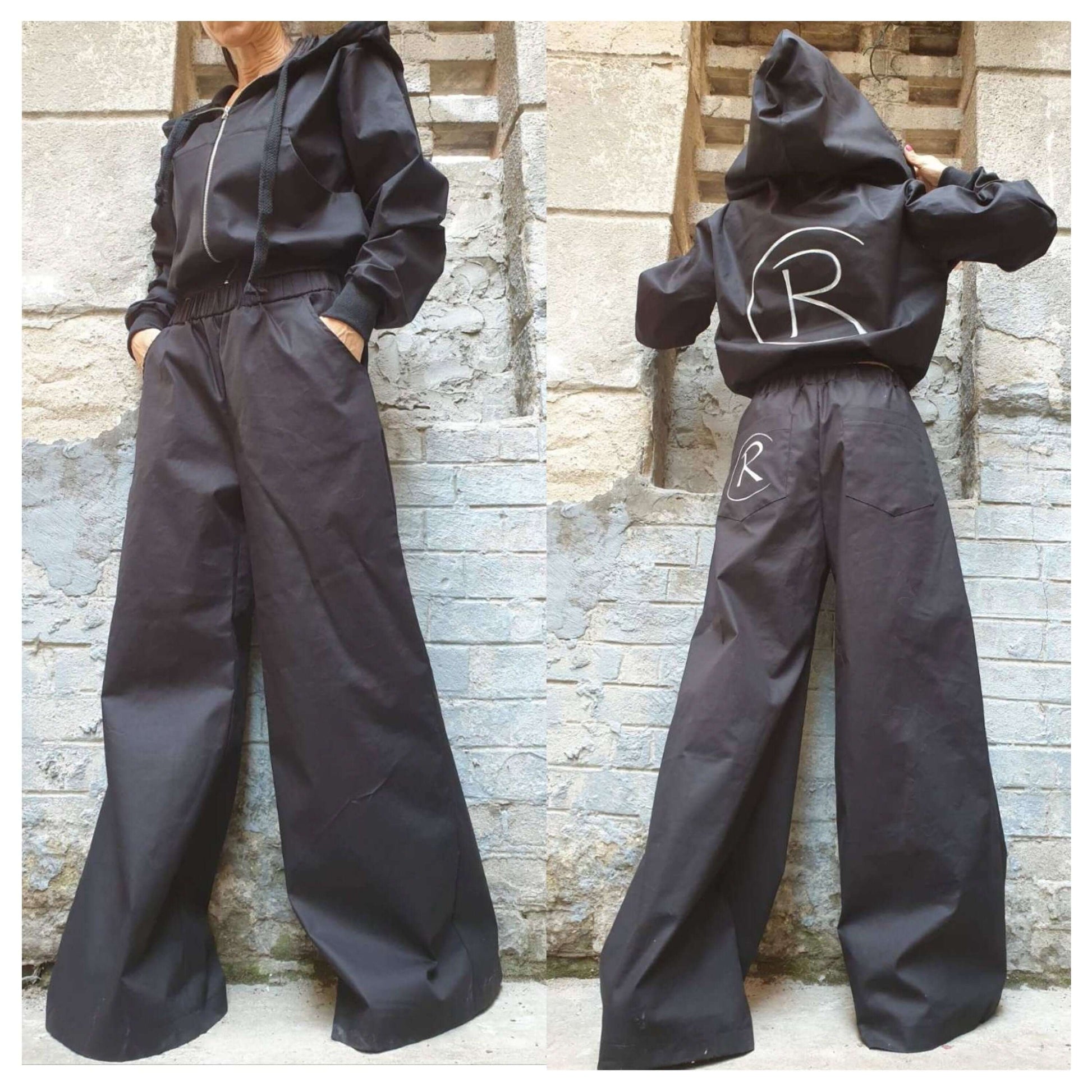 Hand Painted Jacket Pants Set - Handmade clothing from AngelBySilvia - Top Designer Brands 