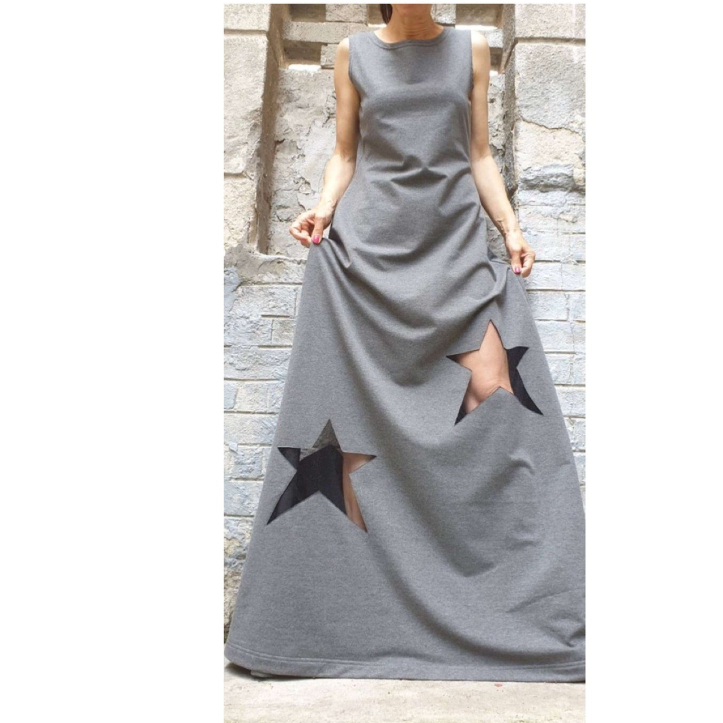Long Grey Dress - Handmade clothing from AngelBySilvia - Top Designer Brands 