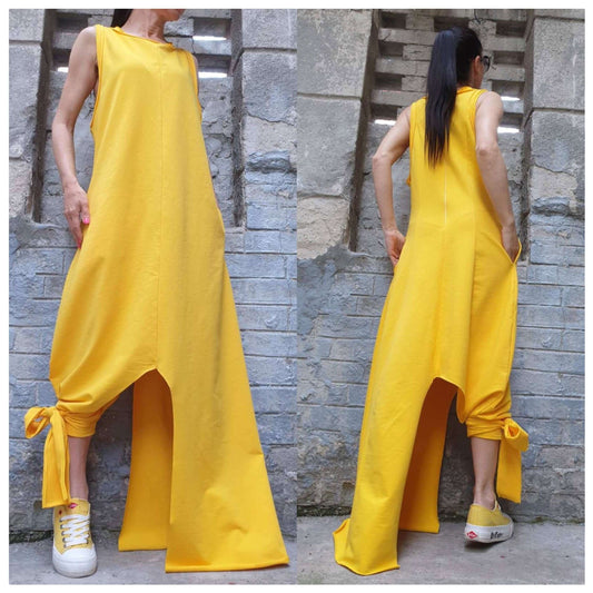 Casual Sleeveless Yellow Dress - Handmade clothing from AngelBySilvia - Top Designer Brands 