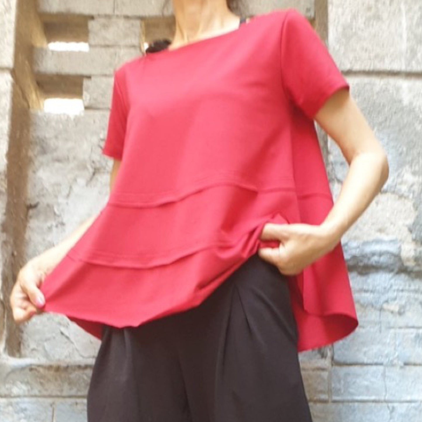 Summer Red Blouse - Handmade clothing from AngelBySilvia - Top Designer Brands 