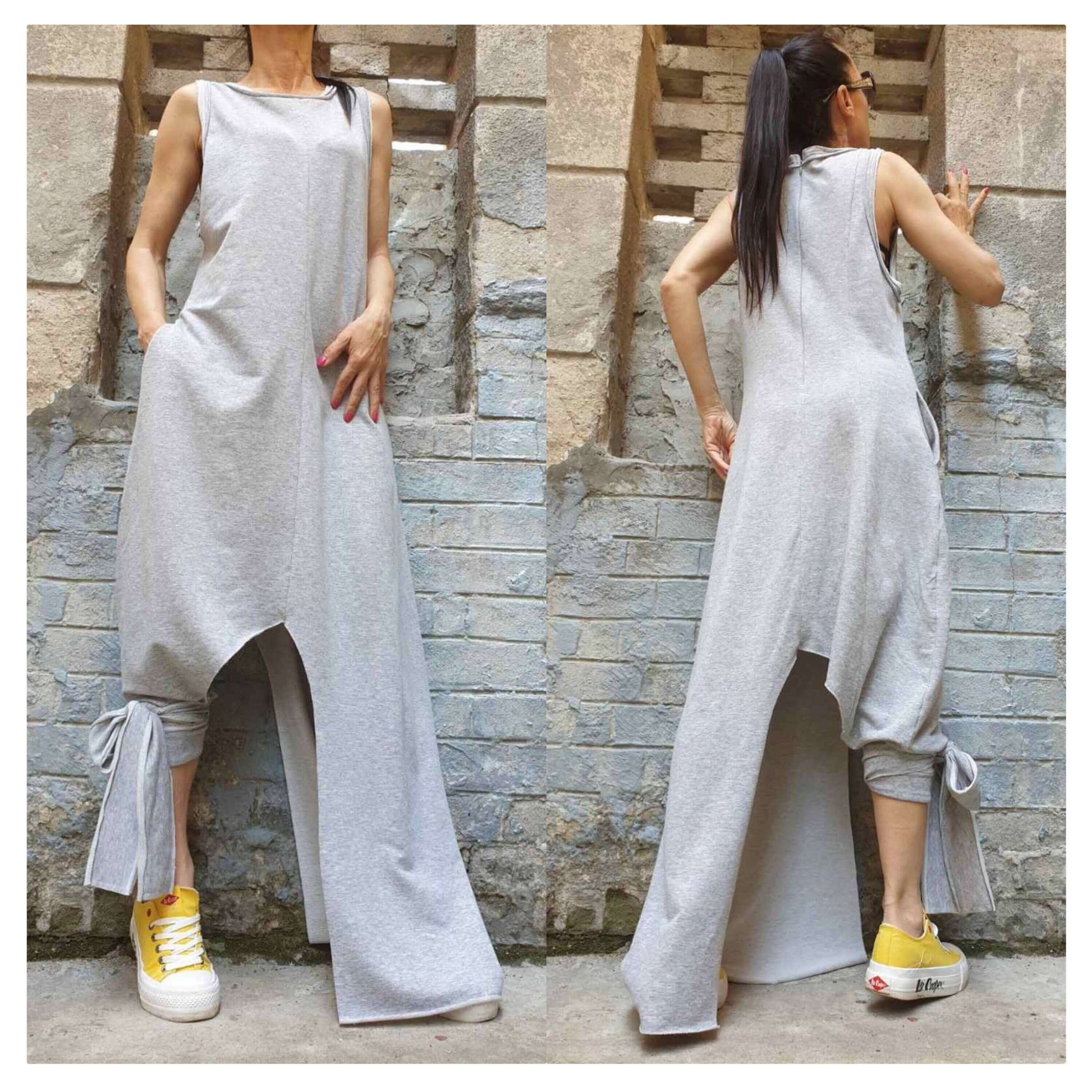 Asymmetric Grey Dress - Handmade clothing from AngelBySilvia - Top Designer Brands 
