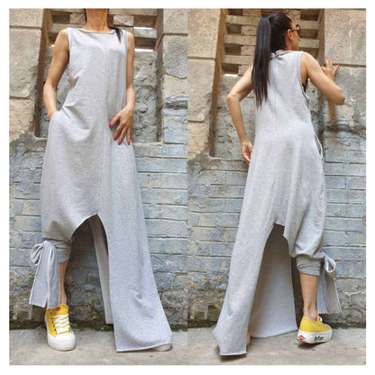 Asymmetric Grey Dress - Handmade clothing from AngelBySilvia - Top Designer Brands 