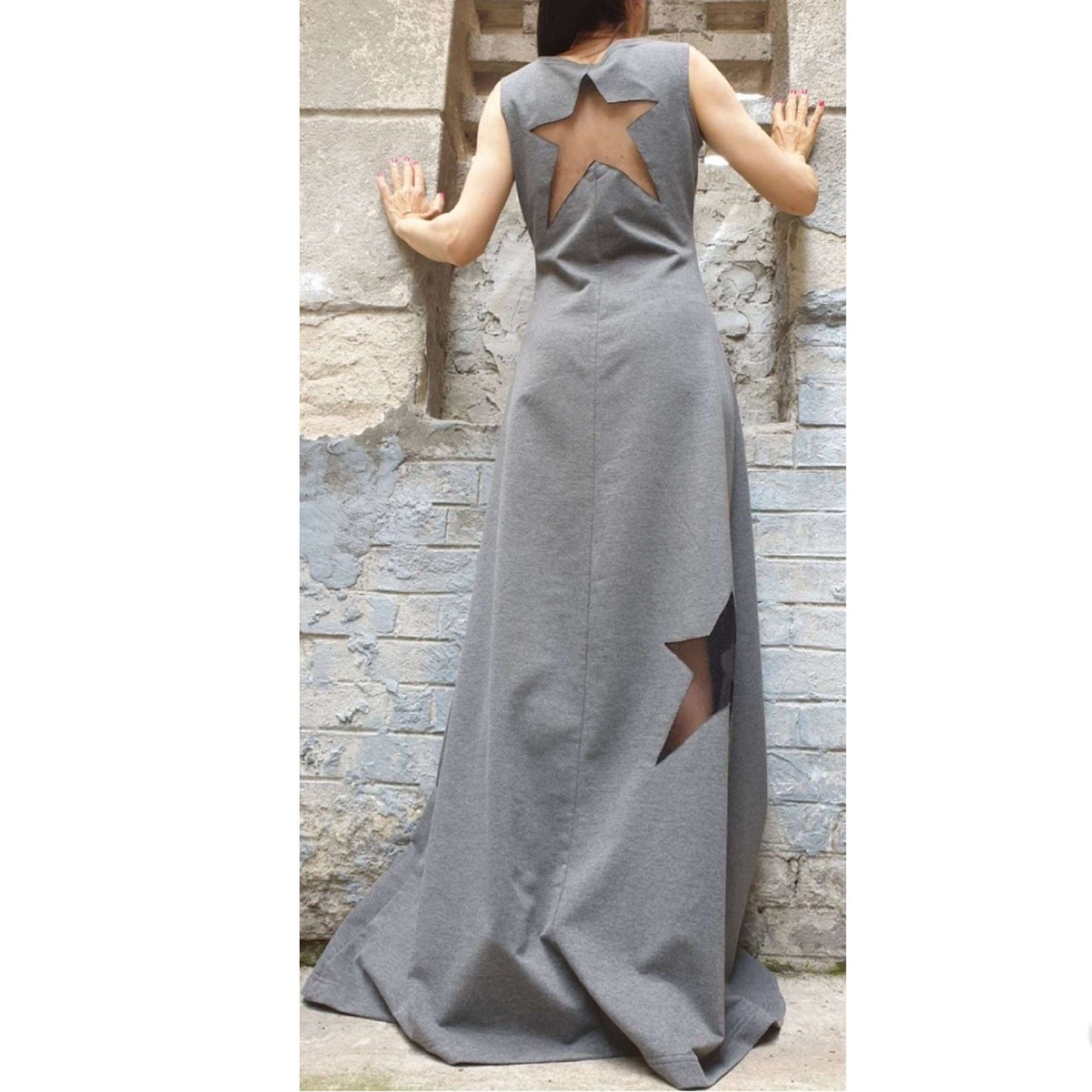 Long Grey Dress - Handmade clothing from AngelBySilvia - Top Designer Brands 