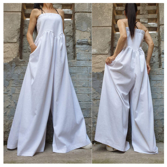 New Collection White Jumpsuit - Handmade clothing from AngelBySilvia - Top Designer Brands 